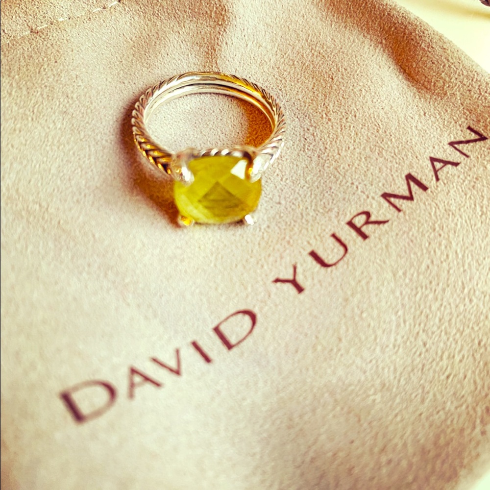 David Yurman Chatelaine® Ring with Lemon Citrine and Pavé Diamonds